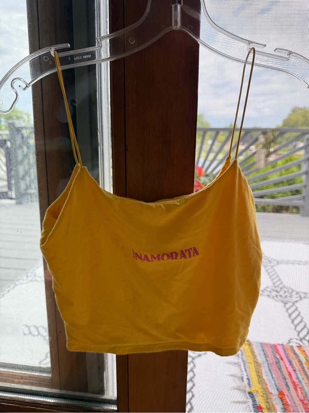 Inamorata Yellow Spaghetti Strap Crop Top size S pre-owned with free gift